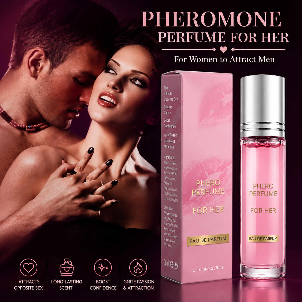 Women’s Floral Perfume Oil Rollerball, Long Lasting Fragrance, Elegant & Romantic Scent for Daily Wear, Dates & Special Occasions, Portable Travel Size Perfume, 10ml