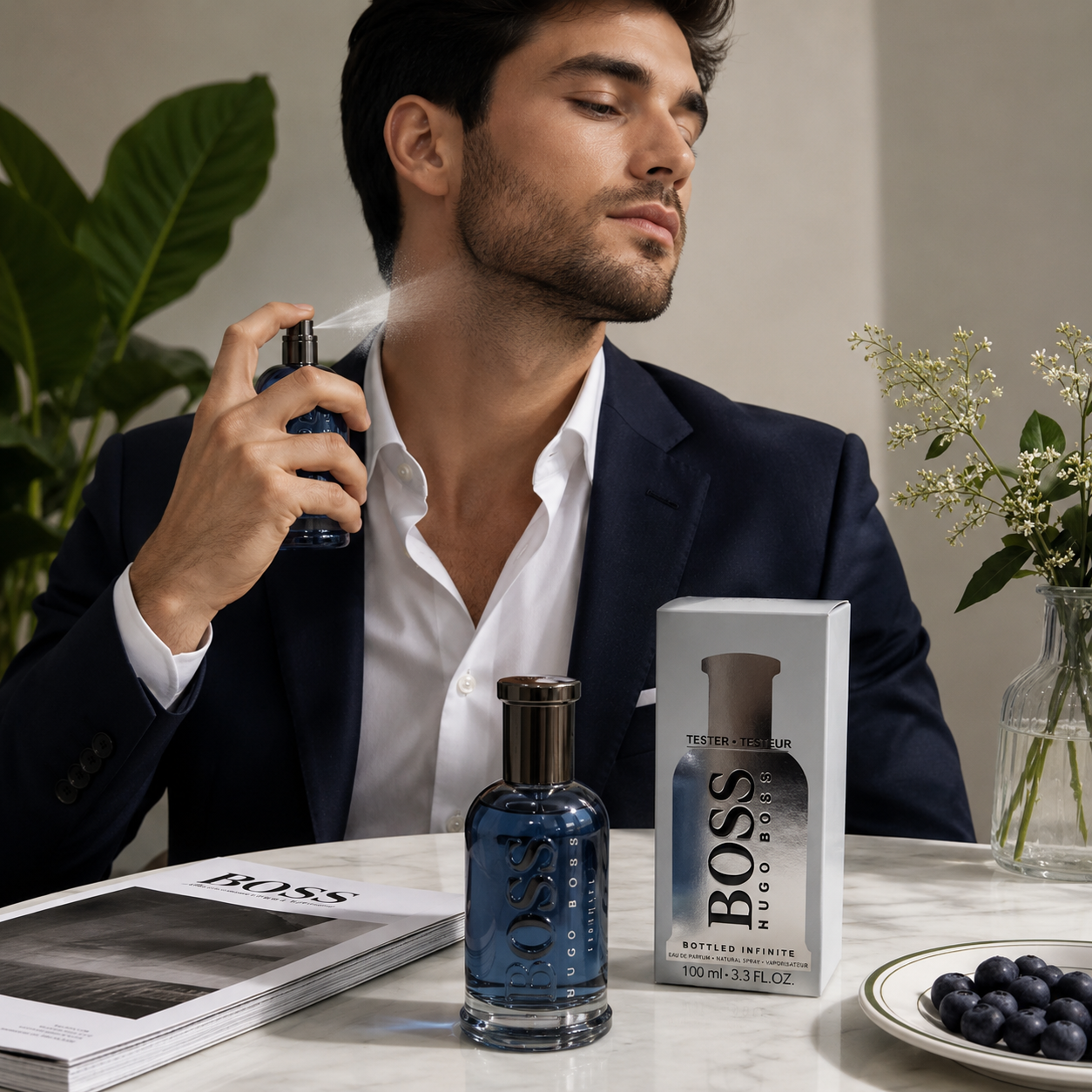 Hugo Boss Bottled Infinite Eau de Parfum – Woody Men's Cologne – With Notes of Apple, Patchouli, Lavender & Sandalwood – Long