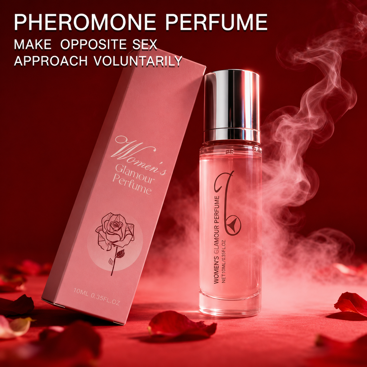 Women‘s Rose Perfume Rollerball, Light & Elegant Scent, Long Lasting & Portable for Day & Date, Fresh Natural Fragrance Gift